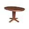 International Concepts 36 in. Solid Wood Round Extension Dining Table with 4 Dining Chairs in Distressed Oak K42-36RXT-23B-C617-4 - alternate 5